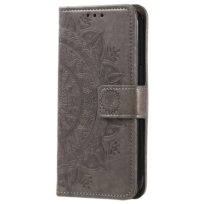 For Huawei Mate 60 Wallet PU Leather Phone Case Mandala Flower Imprinted Stand Cover with Strap