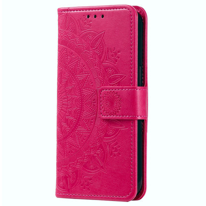 For Huawei Mate 60 Pro Stand Wallet Phone Case PU Leather Mandala Flower Imprinted Cover with Strap