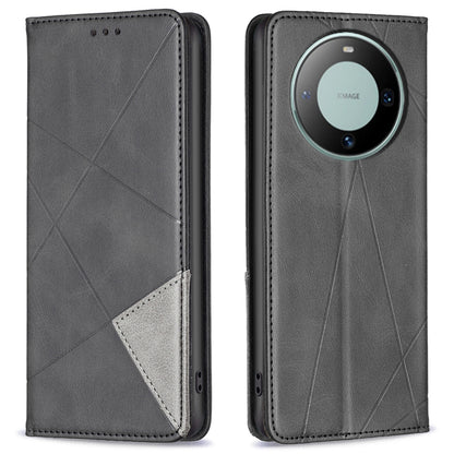 For Huawei Mate 60 Card Holder Leather Case Imprinted Line Phone Stand Folio Flip Cover