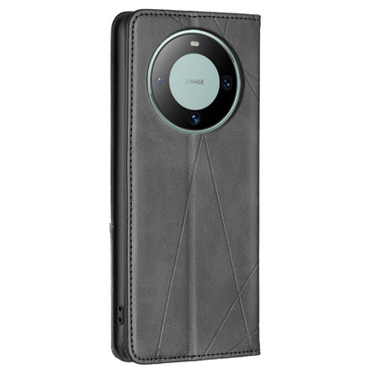 For Huawei Mate 60 Card Holder Leather Case Imprinted Line Phone Stand Folio Flip Cover