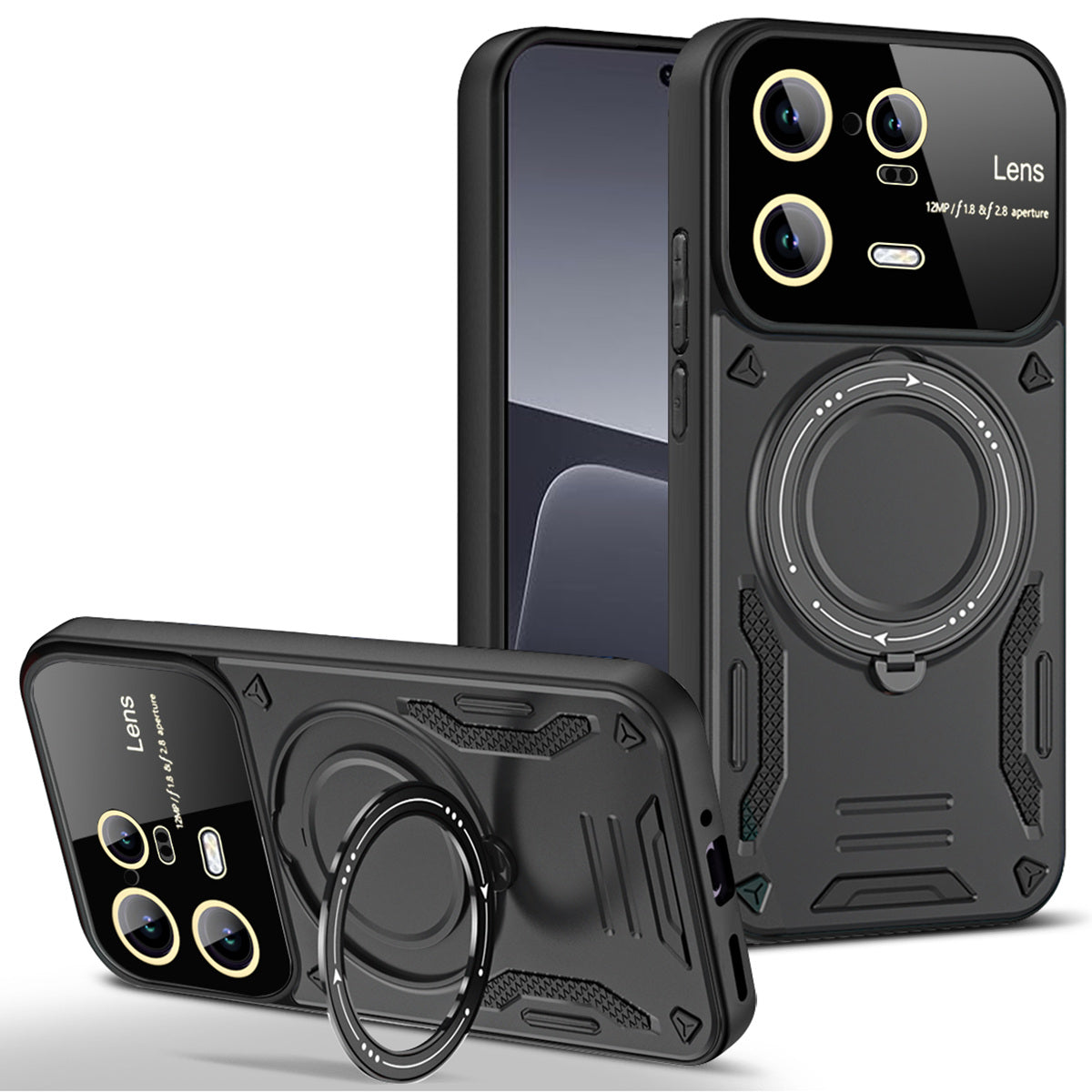 For Xiaomi 13 Pro 5G PC+TPU Shockproof Phone Case Kickstand Cover Compatible with MagSafe