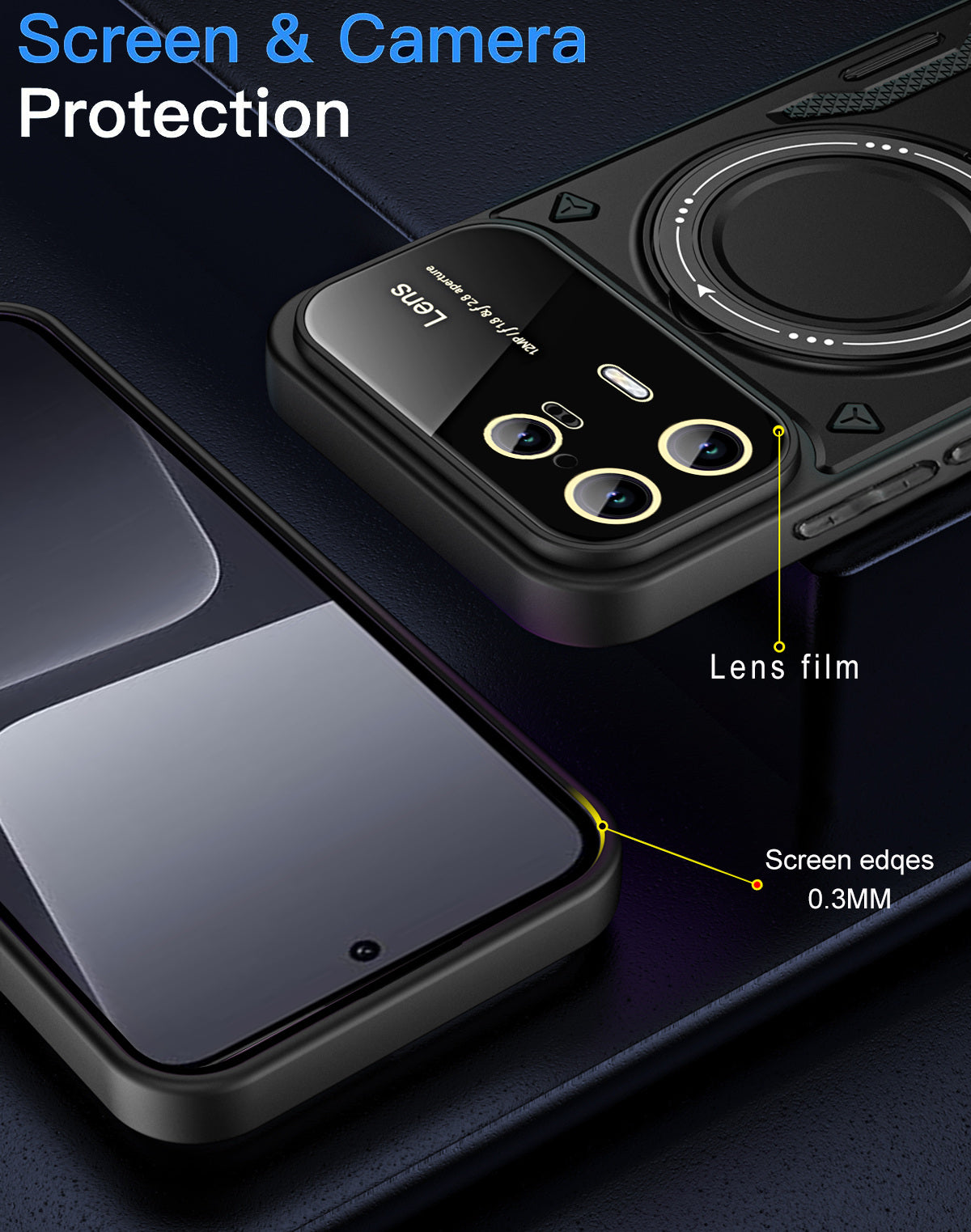 For Xiaomi 13 Pro 5G PC+TPU Shockproof Phone Case Kickstand Cover Compatible with MagSafe