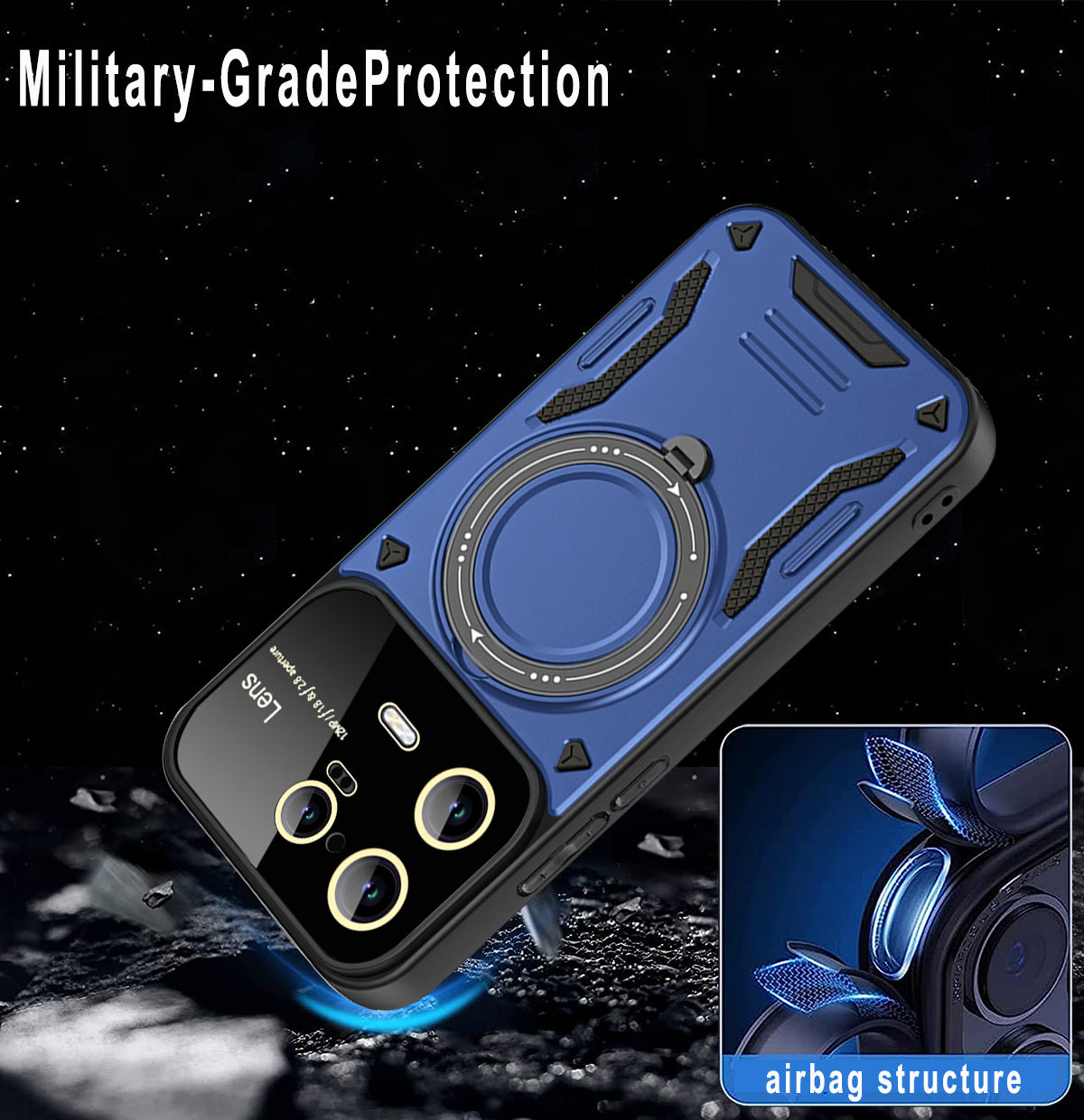 For Xiaomi 13 Pro 5G PC+TPU Shockproof Phone Case Kickstand Cover Compatible with MagSafe