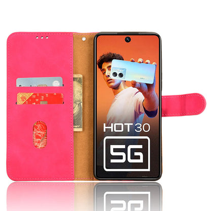 For Infinix Hot 30 5G Fall Protection PU Leather Wallet Stand Case Skin-touch Phone Cover