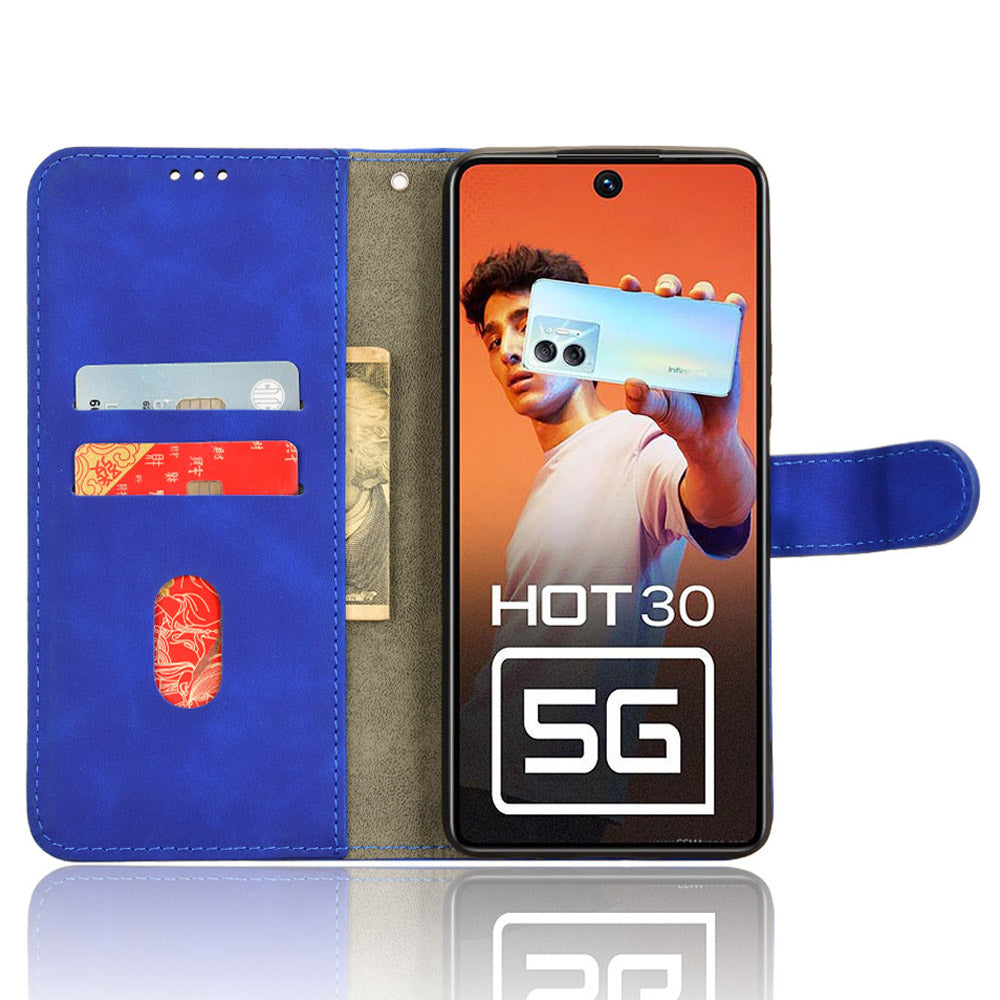 For Infinix Hot 30 5G Fall Protection PU Leather Wallet Stand Case Skin-touch Phone Cover
