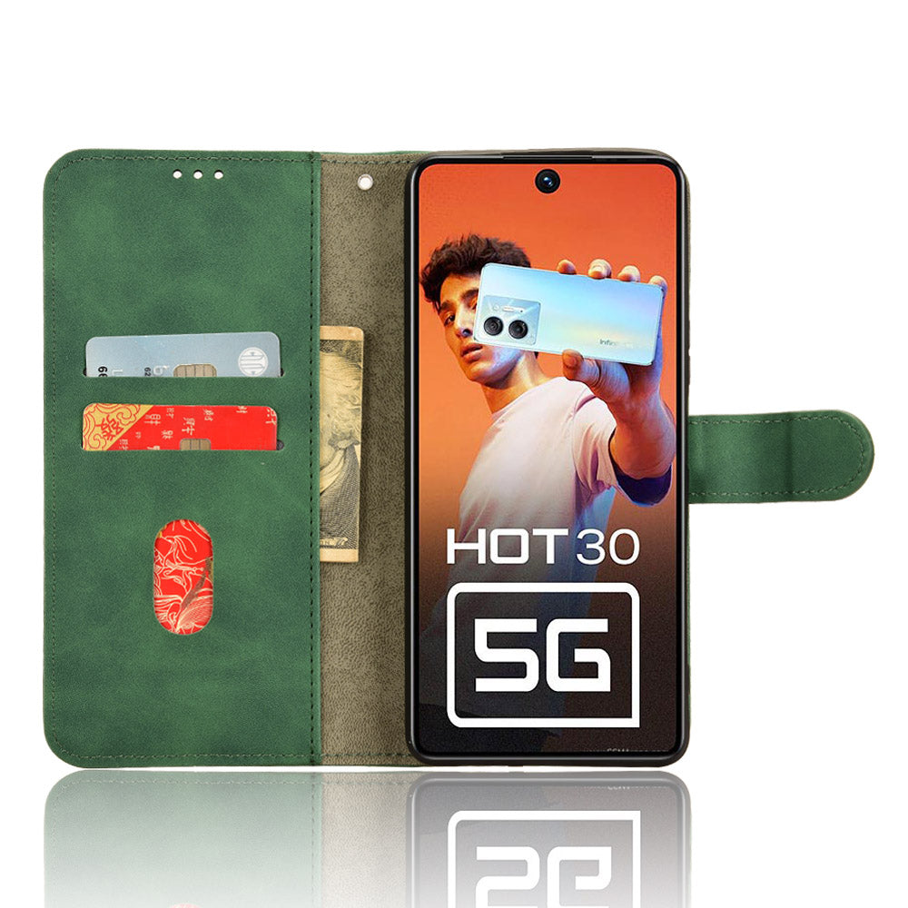 For Infinix Hot 30 5G Fall Protection PU Leather Wallet Stand Case Skin-touch Phone Cover