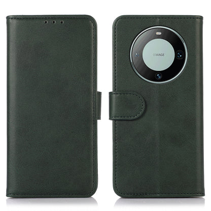 For Huawei Mate 60 Pro Cowhide Texture Cell Phone Case Leather Wallet Stand Anti-fall Cover