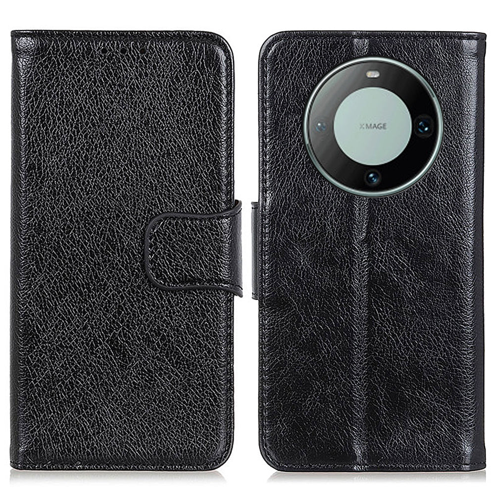 For Huawei Mate 60 Pro Nappa Texture Split Leather Stand Wallet Case Drop Protection Phone Cover