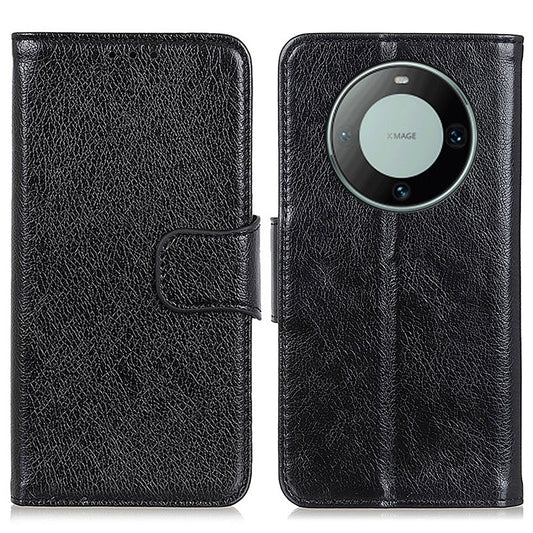 For Huawei Mate 60 Pro Nappa Texture Split Leather Stand Wallet Case Drop Protection Phone Cover