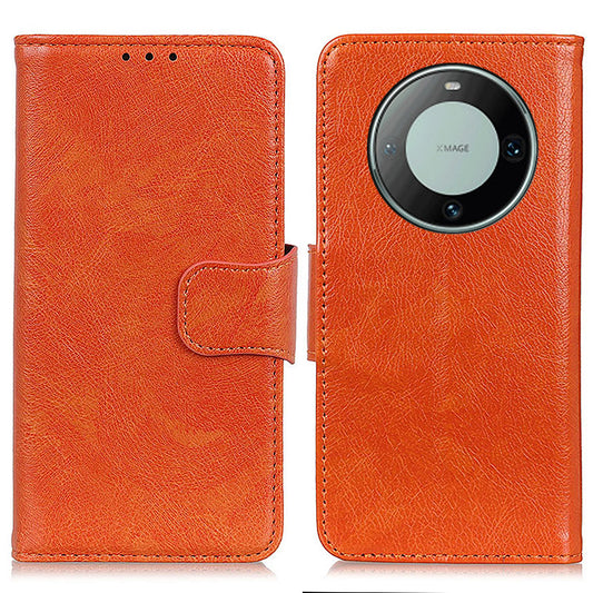 For Huawei Mate 60 Pro Nappa Texture Split Leather Stand Wallet Case Drop Protection Phone Cover