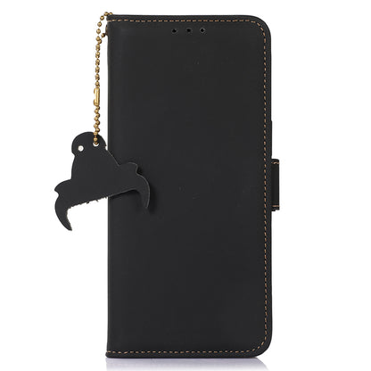 For Huawei Mate 60 Pro RFID Blocking Wallet Genuine Cow Leather Case Silky Feeling Phone Cover