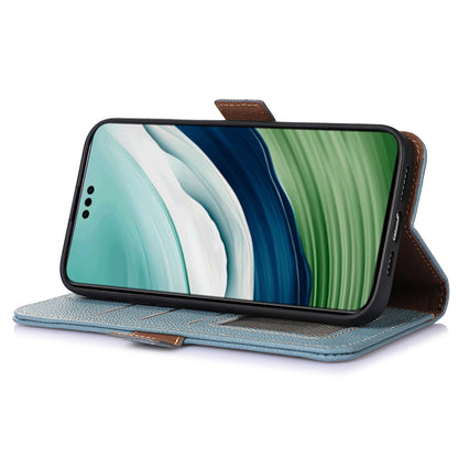 For Huawei Mate 60 Pro RFID Blocking Wallet Stand Shell Genuine Cow Leather Anti-drop Phone Case
