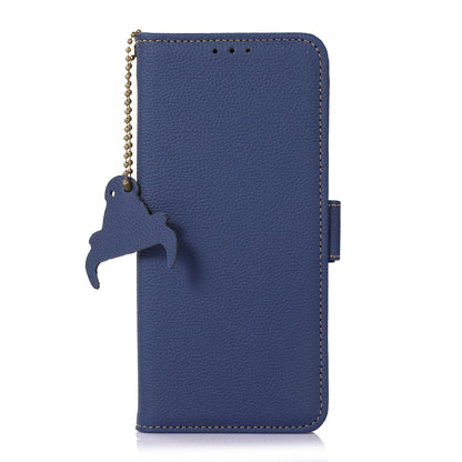 For Huawei Mate 60 Pro RFID Blocking Wallet Stand Shell Genuine Cow Leather Anti-drop Phone Case