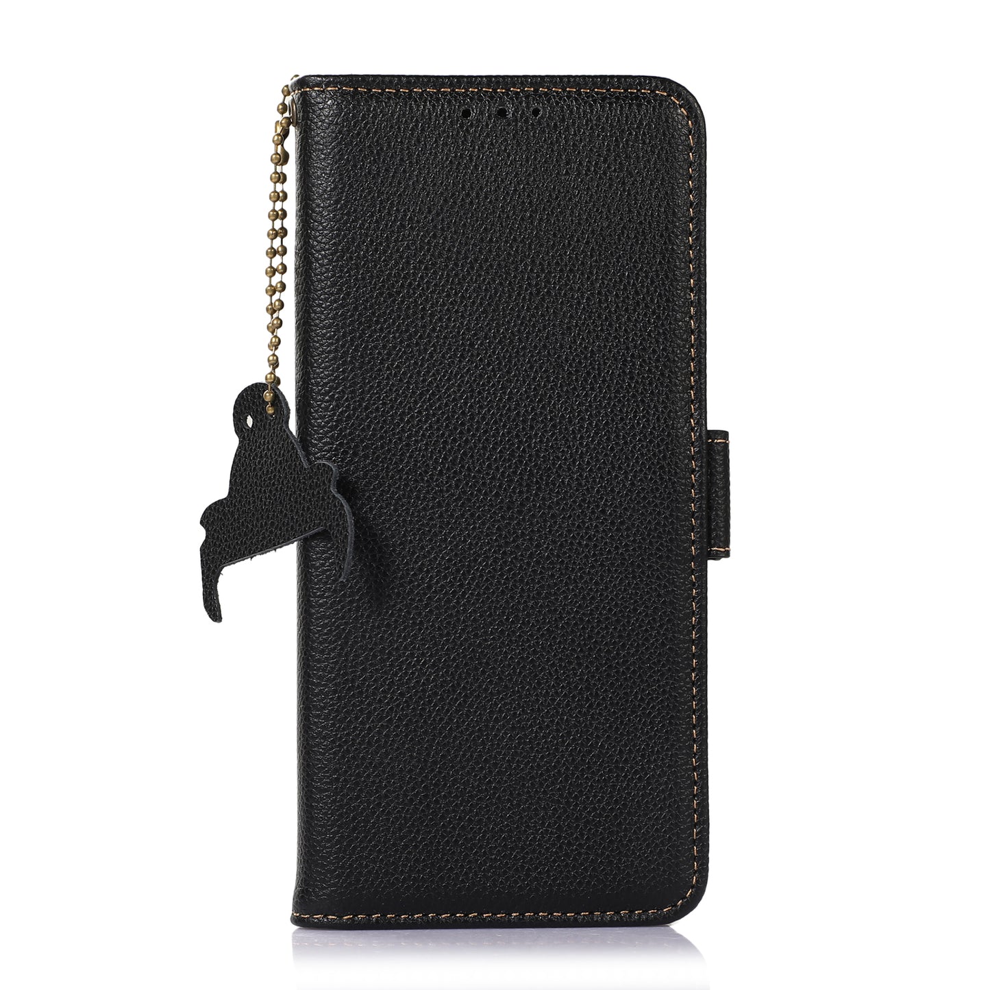 For Huawei Mate 60 Pro RFID Blocking Wallet Stand Shell Genuine Cow Leather Anti-drop Phone Case