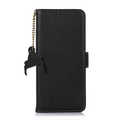For Huawei Mate 60 Pro RFID Blocking Wallet Stand Shell Genuine Cow Leather Anti-drop Phone Case
