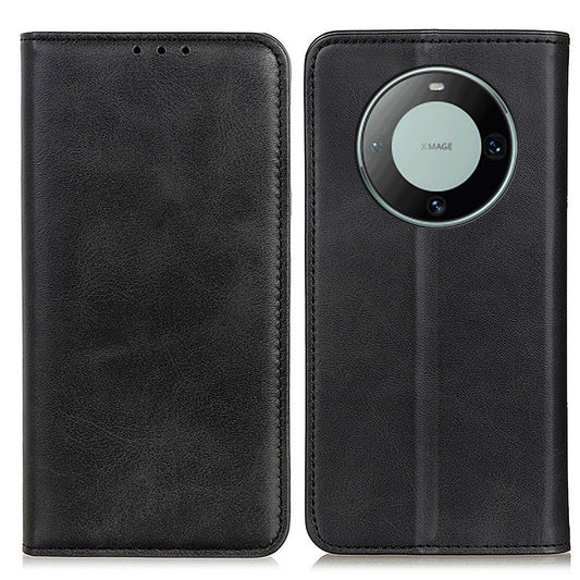 For Huawei Mate 60 Pro Cowhide Texture Phone Case Shockproof Split Leather Wallet Stand Shell