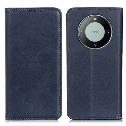 For Huawei Mate 60 Pro Cowhide Texture Phone Case Shockproof Split Leather Wallet Stand Shell