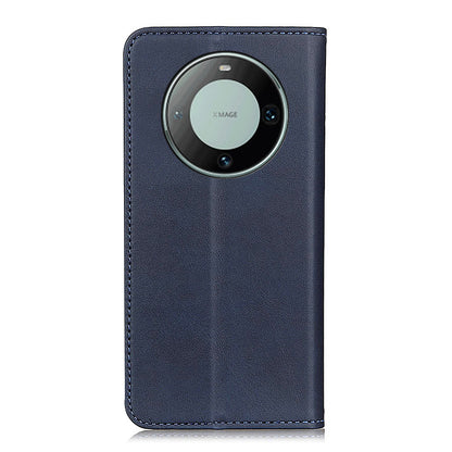 For Huawei Mate 60 Pro Cowhide Texture Phone Case Shockproof Split Leather Wallet Stand Shell