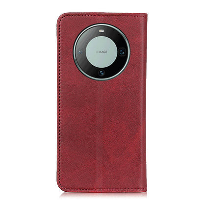 For Huawei Mate 60 Pro Cowhide Texture Phone Case Shockproof Split Leather Wallet Stand Shell