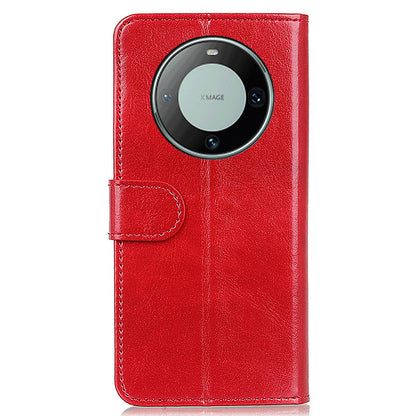 For Huawei Mate 60 Pro Anti-Scratch PU Leather Phone Case Crazy Horse Texture Wallet Stand Cover