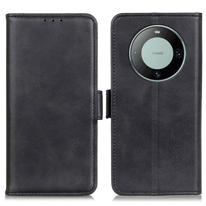 For Huawei Mate 60 Pro Cowhide Texture Wallet Phone Case PU Leather Flip Cover with Stand