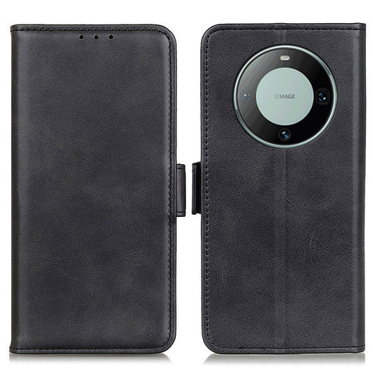 For Huawei Mate 60 Pro Cowhide Texture Wallet Phone Case PU Leather Flip Cover with Stand
