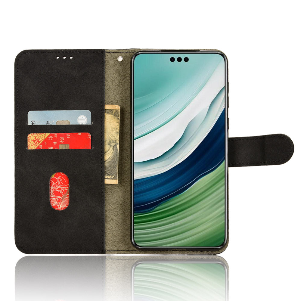 For Huawei Mate 60 Pro PU Leather Phone Cover Drop Protection Skin-Touch Wallet Stand Case