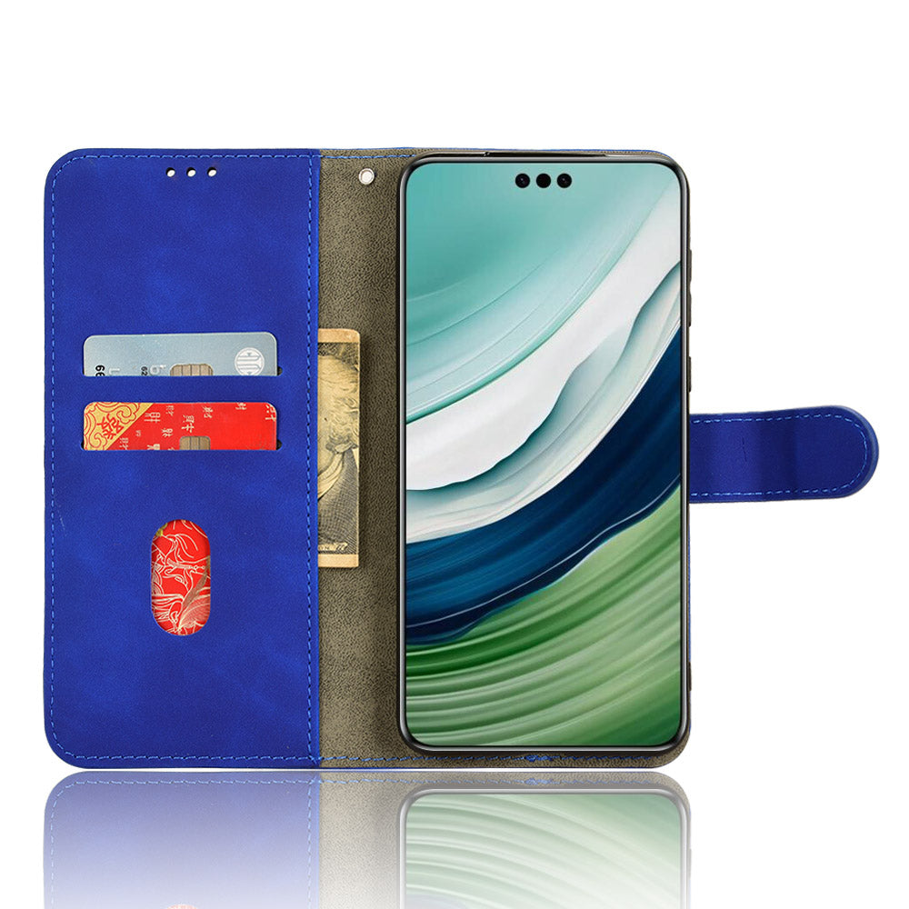 For Huawei Mate 60 Pro PU Leather Phone Cover Drop Protection Skin-Touch Wallet Stand Case