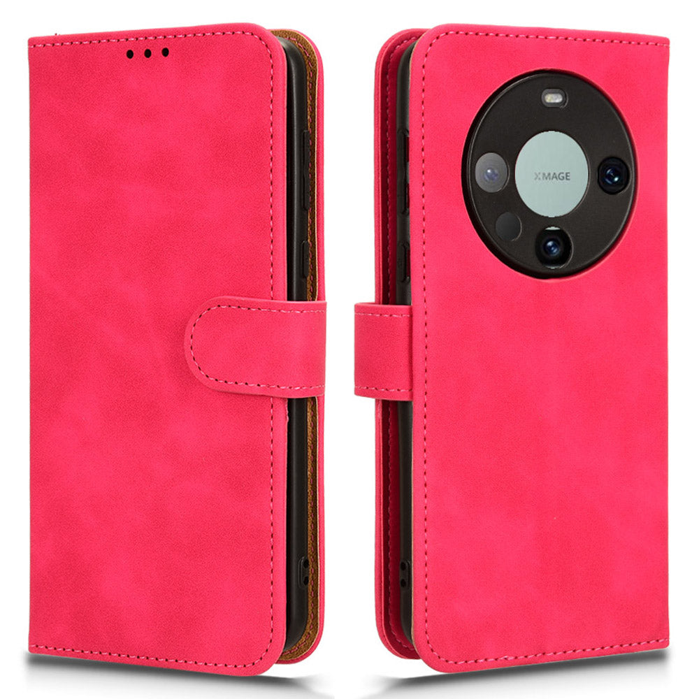 For Huawei Mate 60 Pro PU Leather Phone Cover Drop Protection Skin-Touch Wallet Stand Case