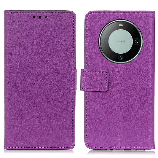 For Huawei Mate 60 Pro Textured PU Leather Cover Wallet Phone Case with Stand