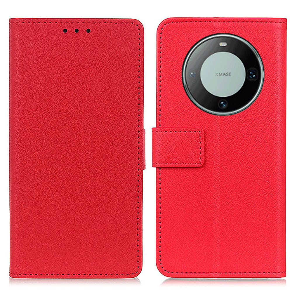 For Huawei Mate 60 Pro Textured PU Leather Cover Wallet Phone Case with Stand