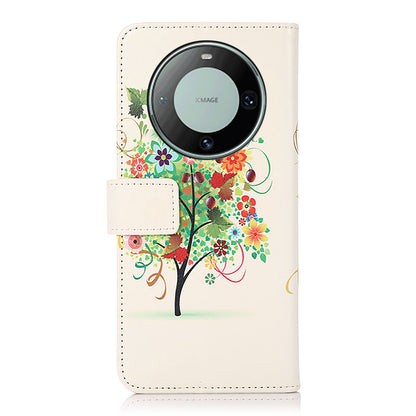 For Huawei Mate 60 Pattern Printing Fully Wrapped PU Leather Phone Case Wallet Stand Cover