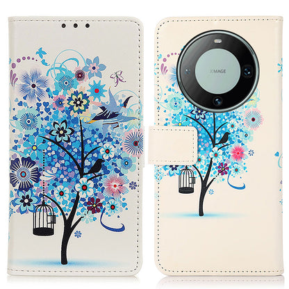 For Huawei Mate 60 Pattern Printing Fully Wrapped PU Leather Phone Case Wallet Stand Cover