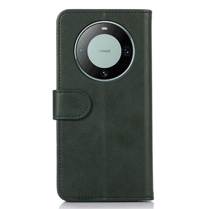 For Huawei Mate 60 Cowhide Texture Cell Phone Case Wallet Stand Anti-Fall Leather Cover