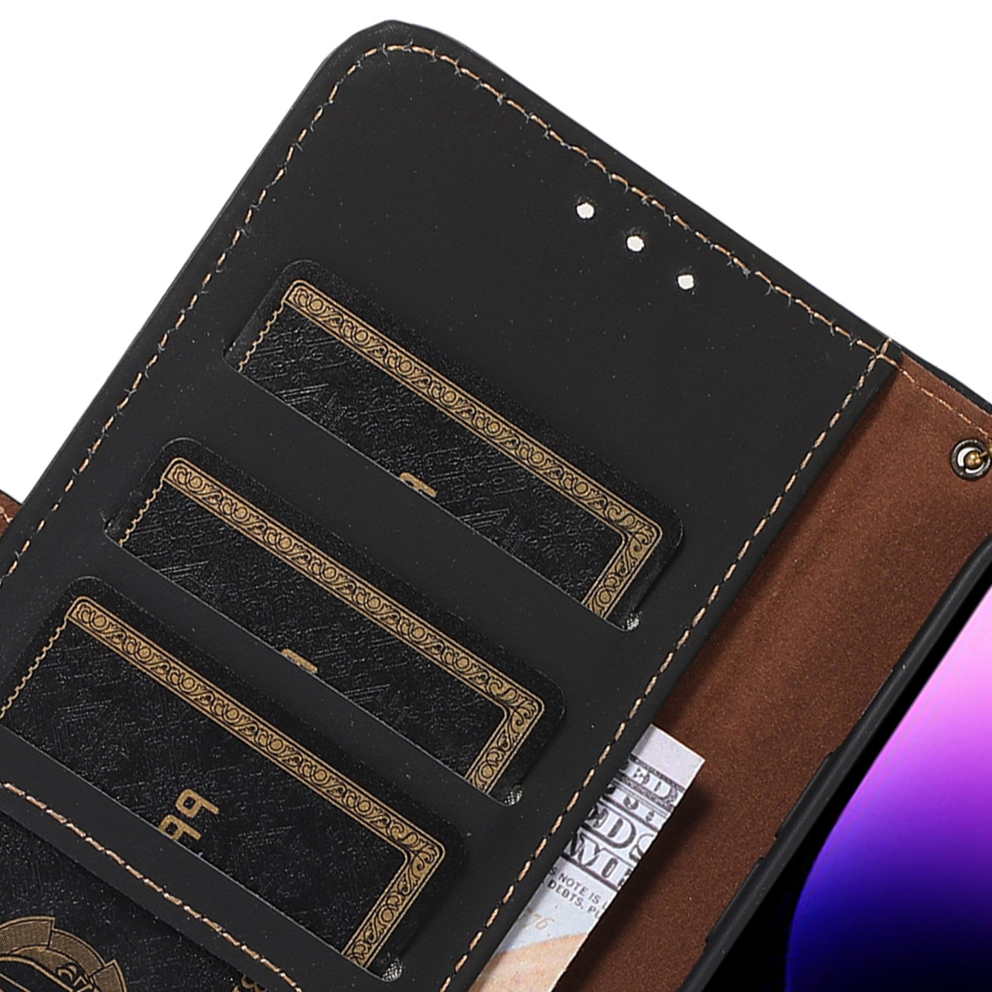 For Huawei Mate 60 RFID Blocking Genuine Cow Leather Case Silky Feeling Phone Stand Wallet Cover