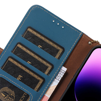 For Huawei Mate 60 RFID Blocking Genuine Cow Leather Case Silky Feeling Phone Stand Wallet Cover