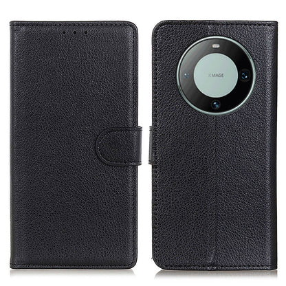 For Huawei Mate 60 PU Leather Case Bump Proof Litchi Texture Wallet Stand Phone Cover