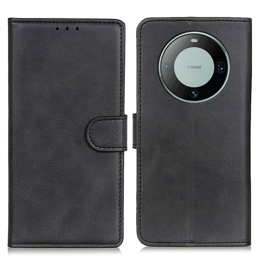 For Huawei Mate 60 Scratch Resistant Leather Phone Case Cowhide Texture Wallet Stand Cover