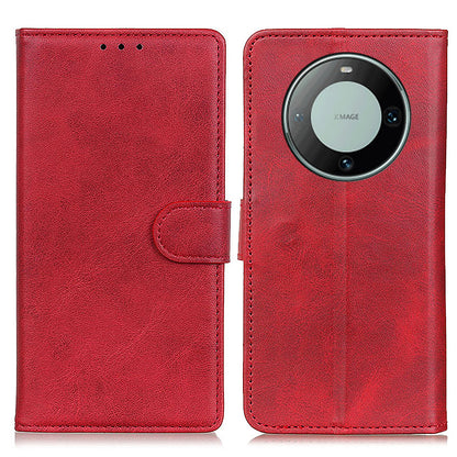 For Huawei Mate 60 Scratch Resistant Leather Phone Case Cowhide Texture Wallet Stand Cover