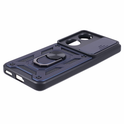 For Honor 90 Anti-Scratch Slide Lens Protection Phone Case PC+TPU Kickstand Phone Cover