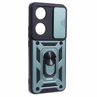 For Honor 90 Anti-Scratch Slide Lens Protection Phone Case PC+TPU Kickstand Phone Cover