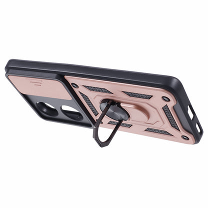 For Honor 90 Anti-Scratch Slide Lens Protection Phone Case PC+TPU Kickstand Phone Cover