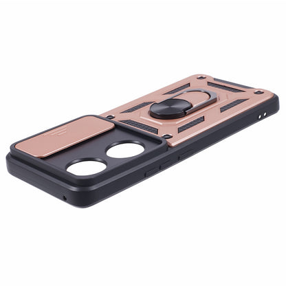 For Honor 90 Anti-Scratch Slide Lens Protection Phone Case PC+TPU Kickstand Phone Cover