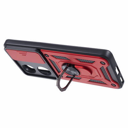 For Honor 90 Anti-Scratch Slide Lens Protection Phone Case PC+TPU Kickstand Phone Cover