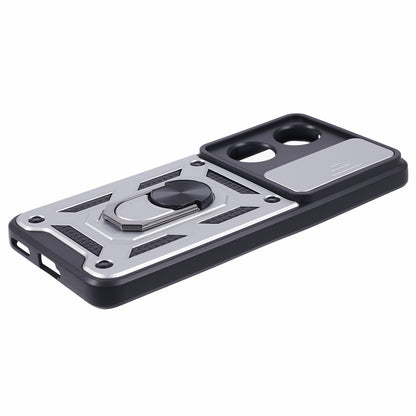 For Honor 90 Anti-Scratch Slide Lens Protection Phone Case PC+TPU Kickstand Phone Cover