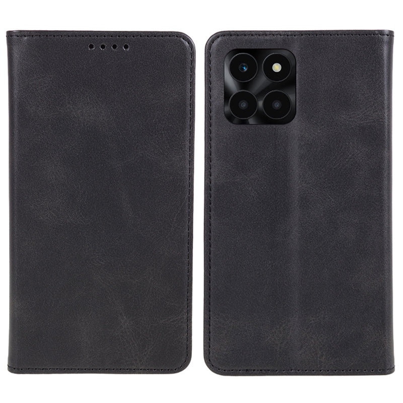 For Honor X6a 4G PU Leather Calf Texture Stand Wallet Cover Magnetic Closing Phone Case