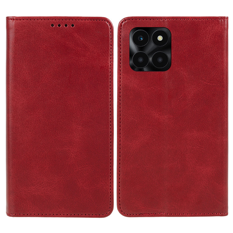 For Honor X6a 4G PU Leather Calf Texture Stand Wallet Cover Magnetic Closing Phone Case