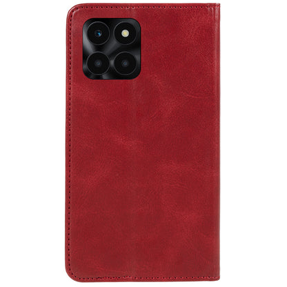 For Honor X6a 4G PU Leather Calf Texture Stand Wallet Cover Magnetic Closing Phone Case