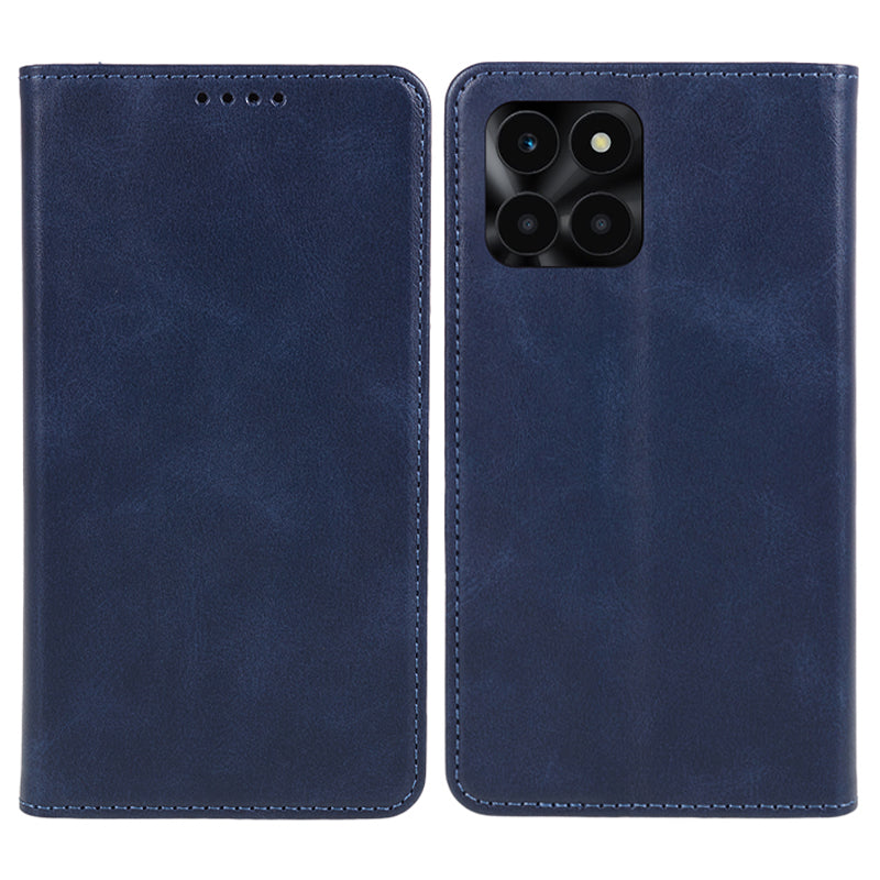For Honor X6a 4G PU Leather Calf Texture Stand Wallet Cover Magnetic Closing Phone Case