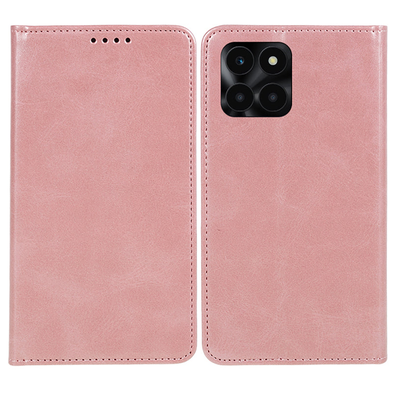For Honor X6a 4G PU Leather Calf Texture Stand Wallet Cover Magnetic Closing Phone Case
